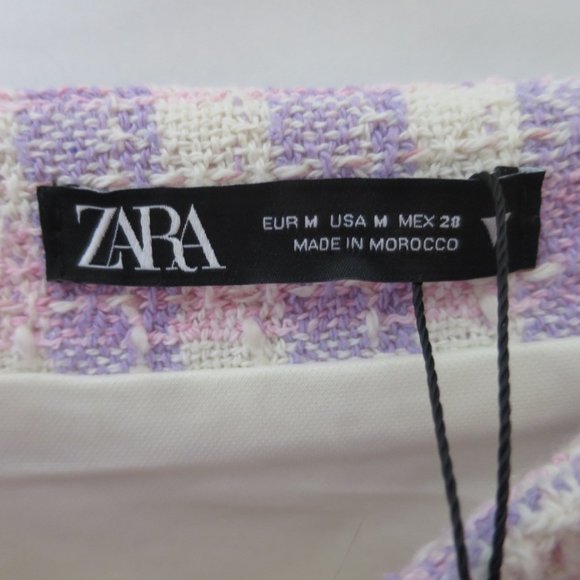 Zara Gingham Tweed Mini Skirt M - Picture 7 of 9